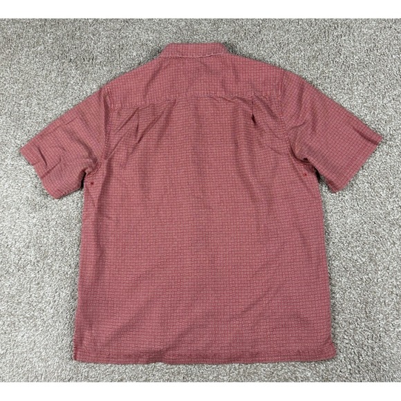 Nat Nast Shirt Mens Large Red Geometric Short Sleeve Button Up Silk Blend Casual - Picture 8 of 8